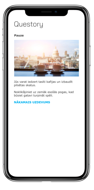 Questory pilsētas orientēšanās spēle — Pauze