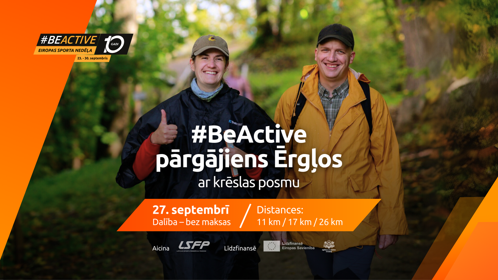 #BeActive pārgājiens 2025 ar krēslas posmu Ērgļos, 27. septembrī